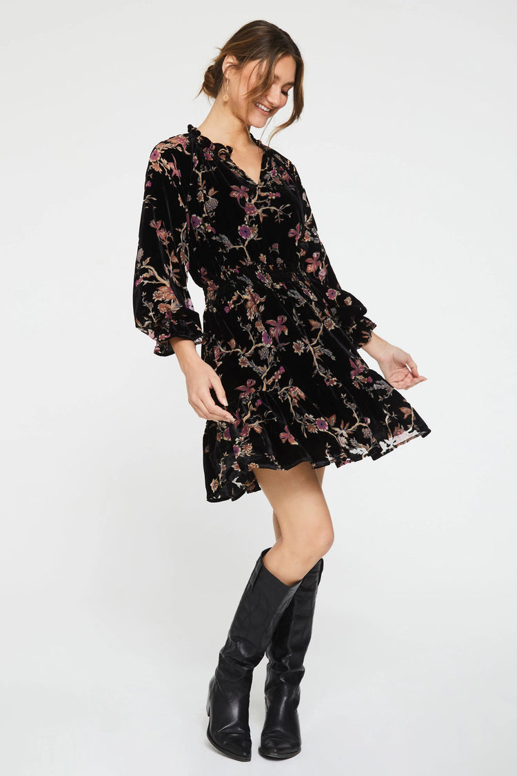 Anias Dress in Blossoms Burnout