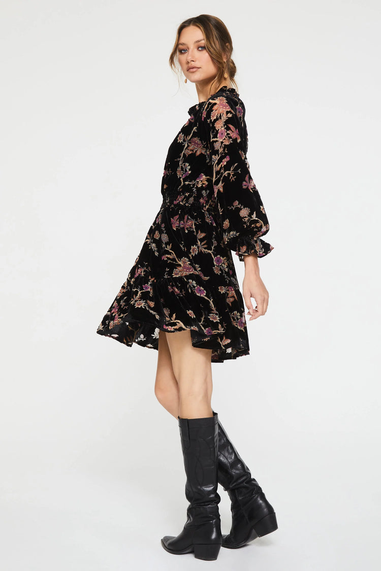 Anias Dress in Blossoms Burnout